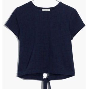 Madewell Navy Verse Tie Back Top